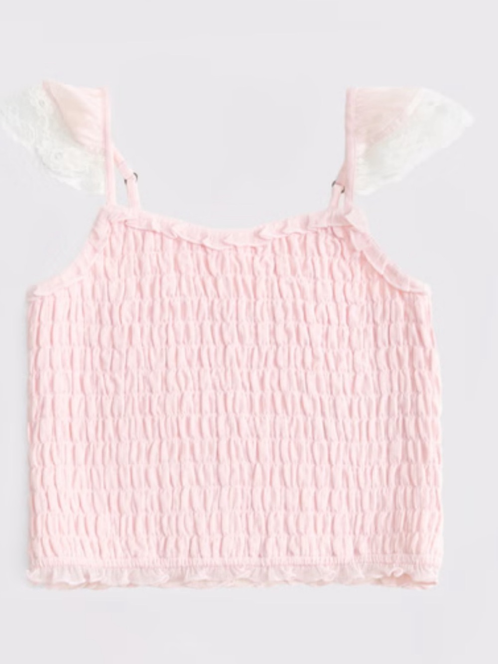 Abercrombie kids smocked top with lace flutter sleeve - girls size 9/10
